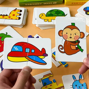 32 Pcs Enlightenment Card Matching Puzzle Early Education Cartoon Pattern Cognitive Boys and Girls Toys