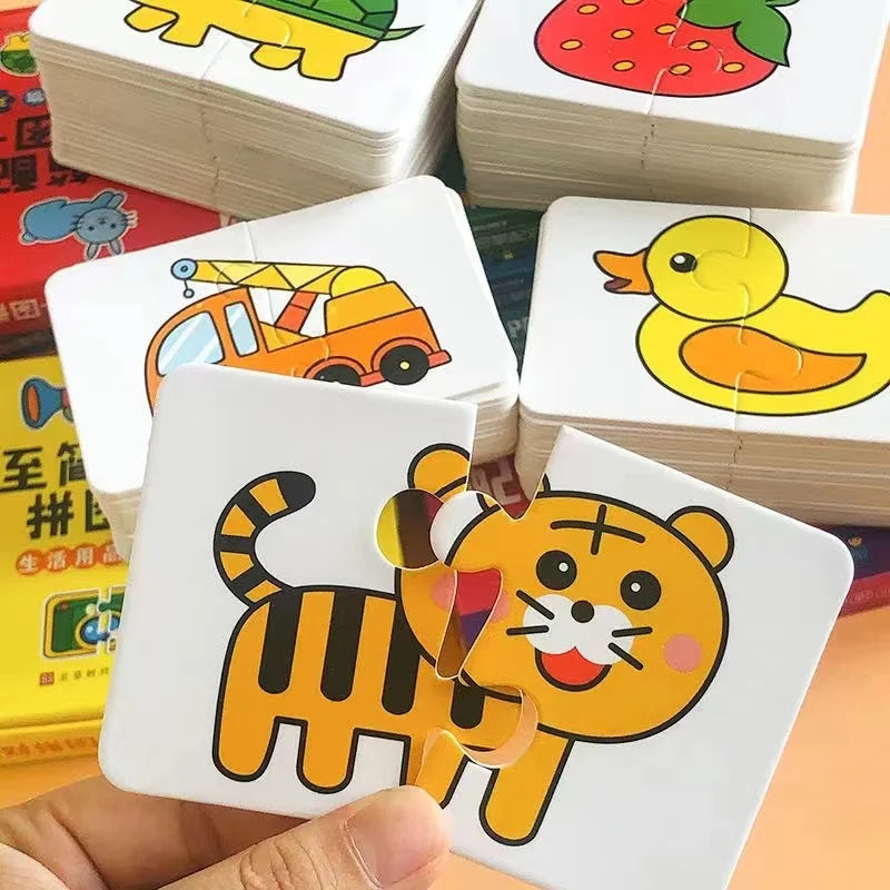 32 Pcs Enlightenment Card Matching Puzzle Early Education Cartoon Pattern Cognitive Boys and Girls Toys