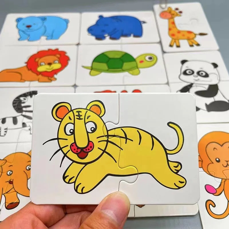 32 Pcs Enlightenment Card Matching Puzzle Early Education Cartoon Pattern Cognitive Boys and Girls Toys