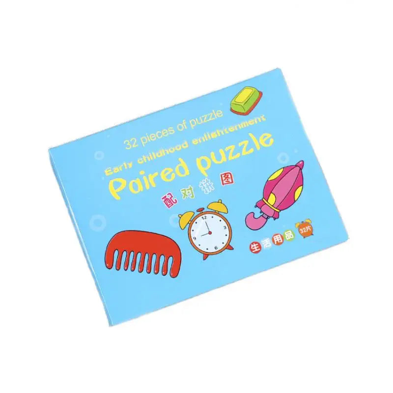 32 Pcs Enlightenment Card Matching Puzzle Early Education Cartoon Pattern Cognitive Boys and Girls Toys