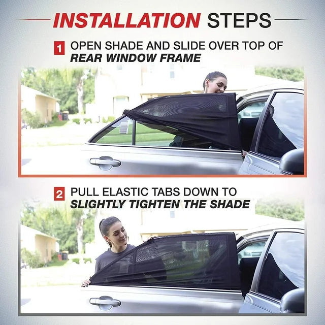 Premium Quality Car Window Cover- Stretchable Car Sunshades- Fits on All Cars ( Pack of 4)